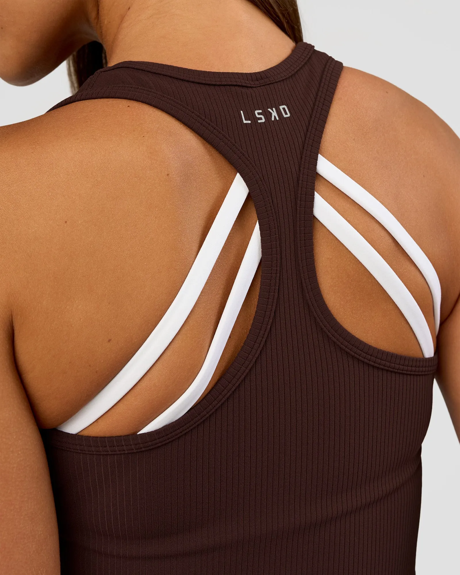 Flow Rib Scoop Neck Tank - Hot Chocolate sold by LSKD product image thumbnail 3