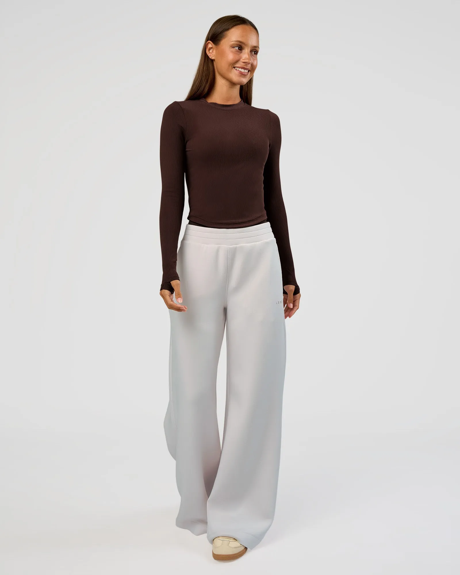 Flow Rib Long Sleeve Tee - Hot Chocolate sold by LSKD product image thumbnail 2