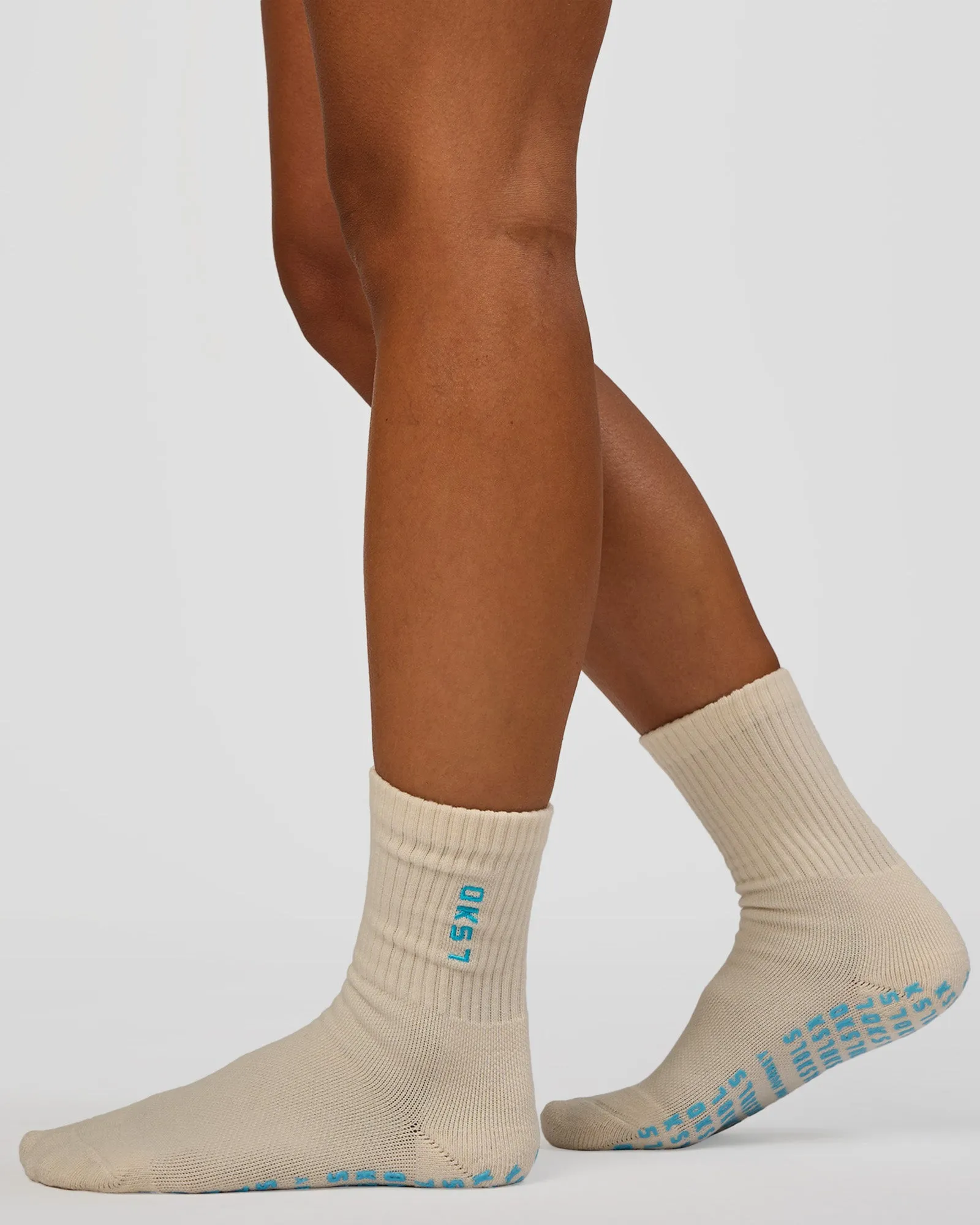 Signal Pilates Crew Grip Socks 2.0 - Off White-Baltic Sea sold by LSKD