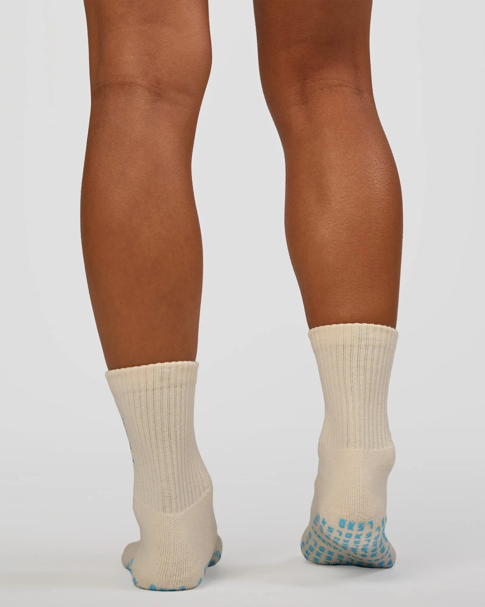 Signal Pilates Crew Grip Socks 2.0 - Off White-Baltic Sea sold by LSKD product image thumbnail 2
