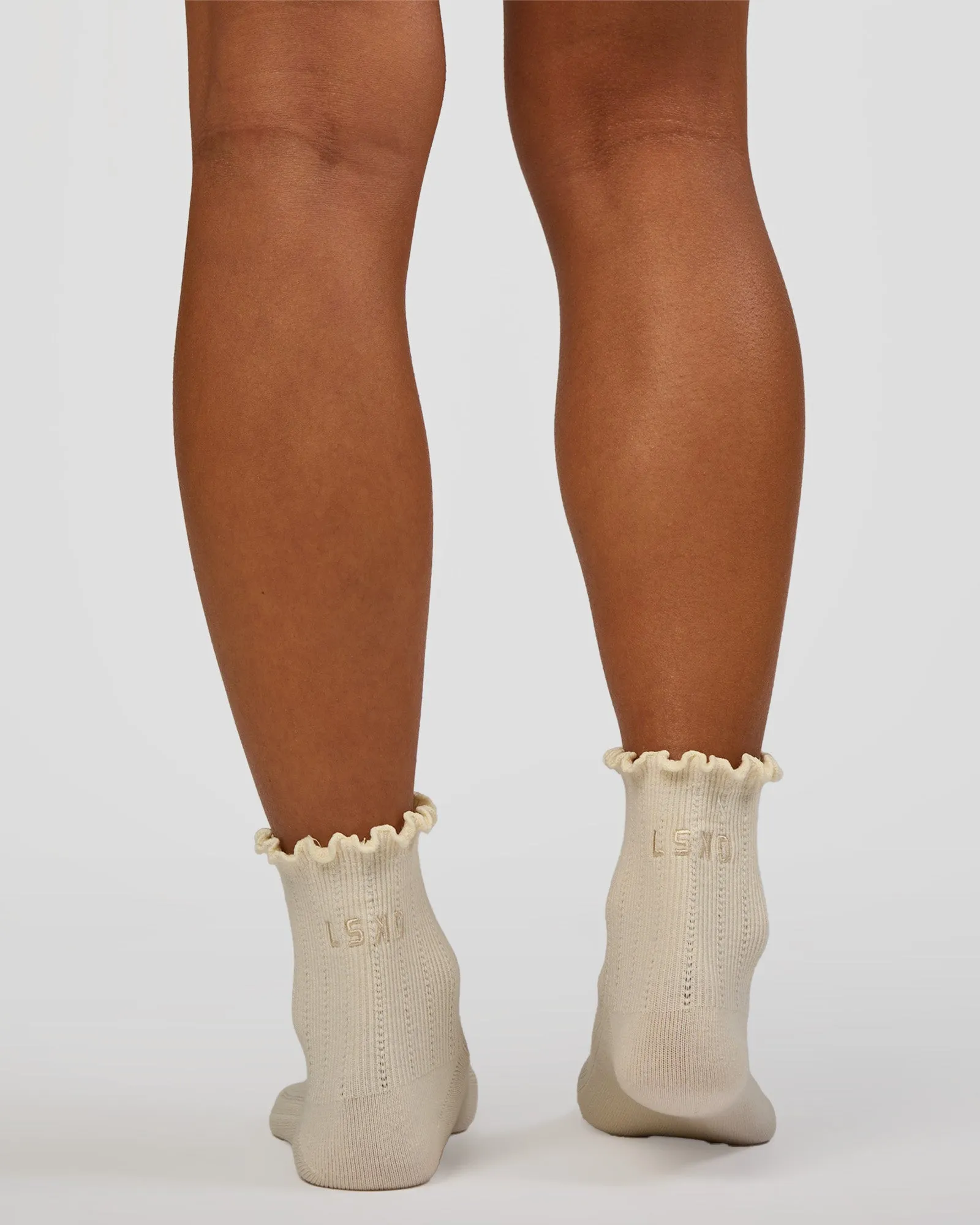 Frill Quarter Sock - Ivory sold by LSKD product image thumbnail 3