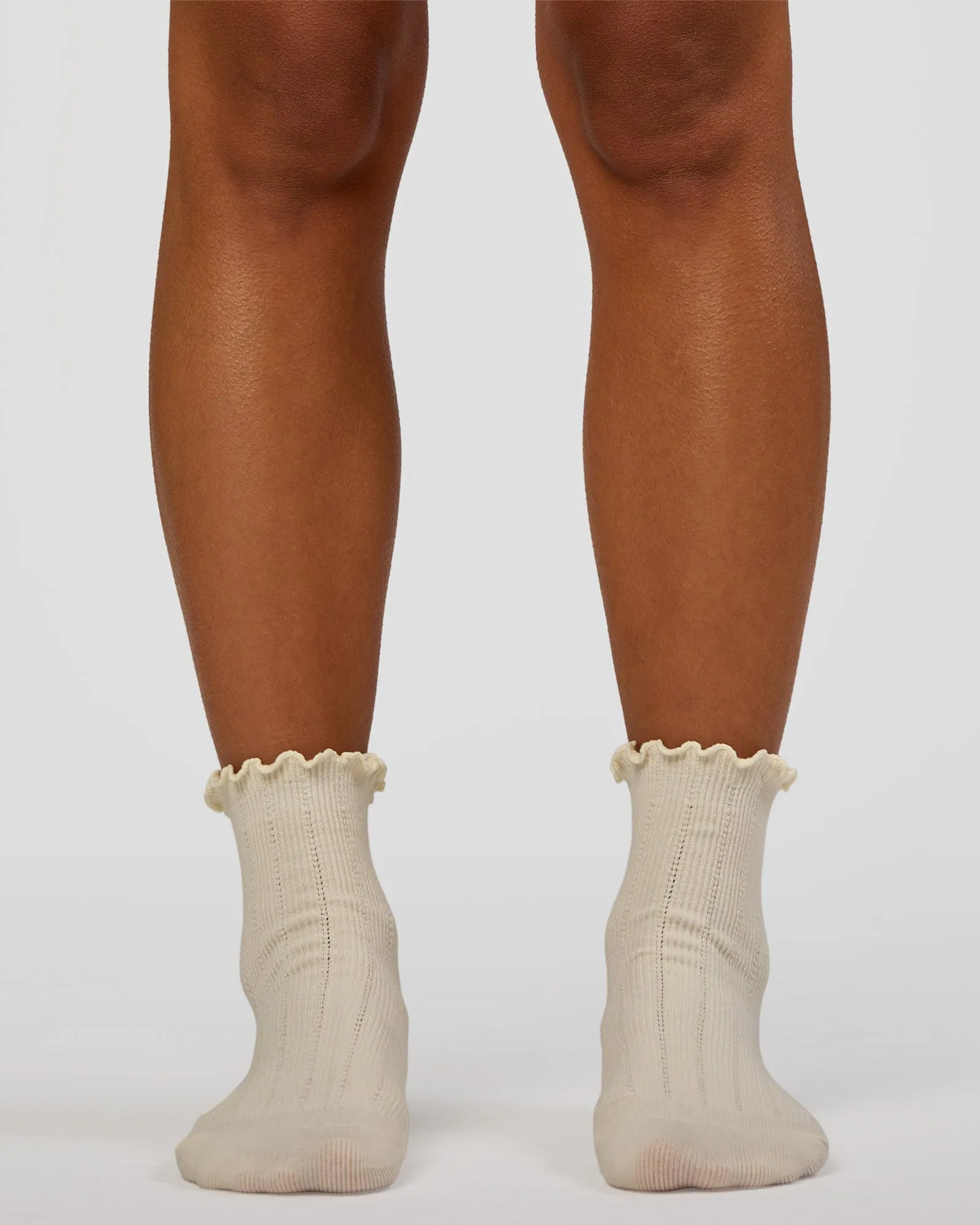 Frill Quarter Sock - Ivory sold by LSKD product image thumbnail 2