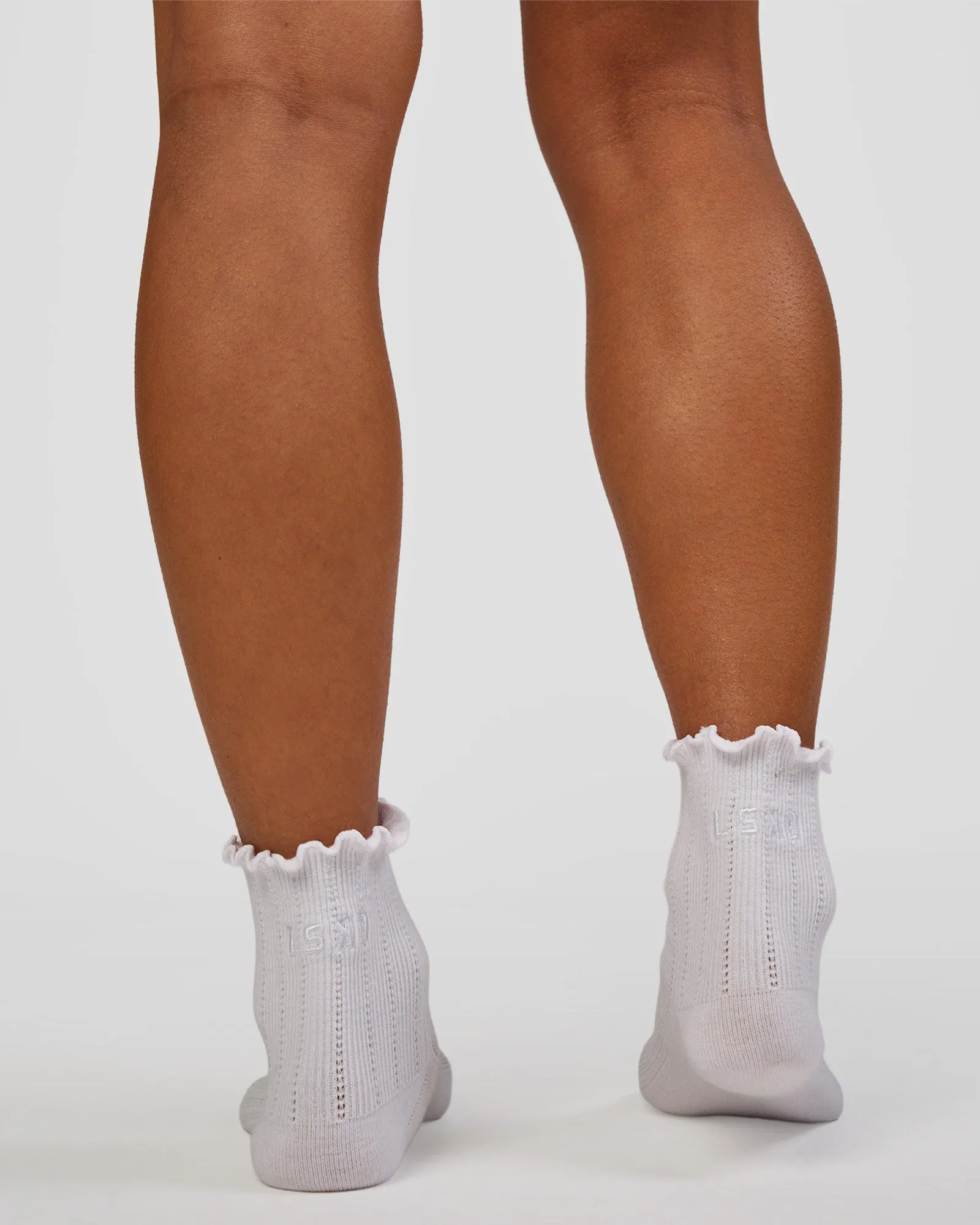 Frill Quarter Sock - White sold by LSKD product image thumbnail 3