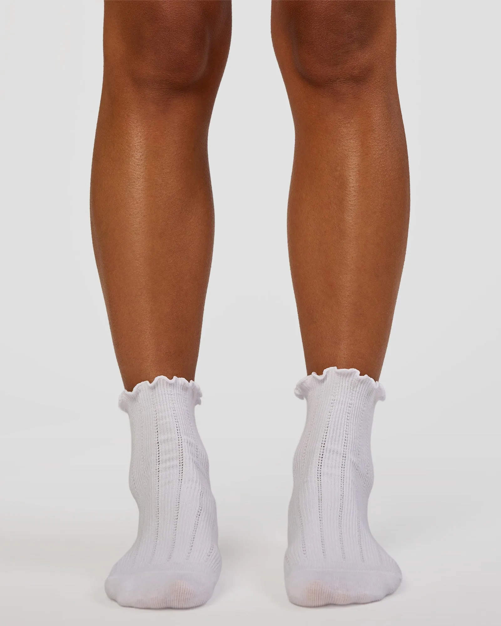 Frill Quarter Sock - White sold by LSKD product image thumbnail 2