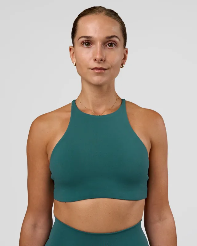 AMRAP High Neck Sports Bra - Transformative Teal made by LSKD
