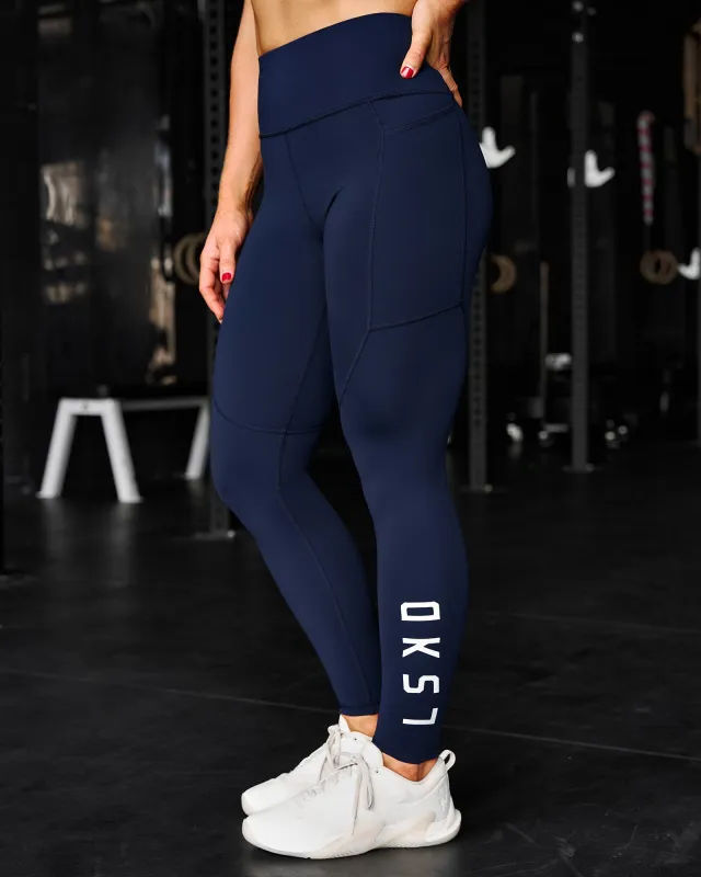 Rep Ultra High-Rise Full Length Legging Pockets - Future Navy-White sold by LSKD