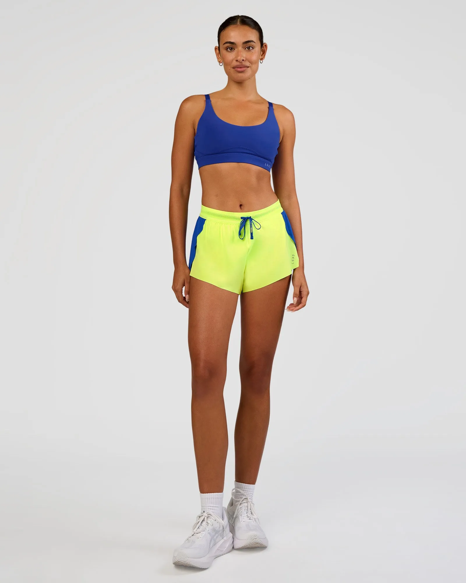 Accelerate 3" Mid-Rise Running Short - Electric Indigo-Lime Glo sold by LSKD product image thumbnail 2