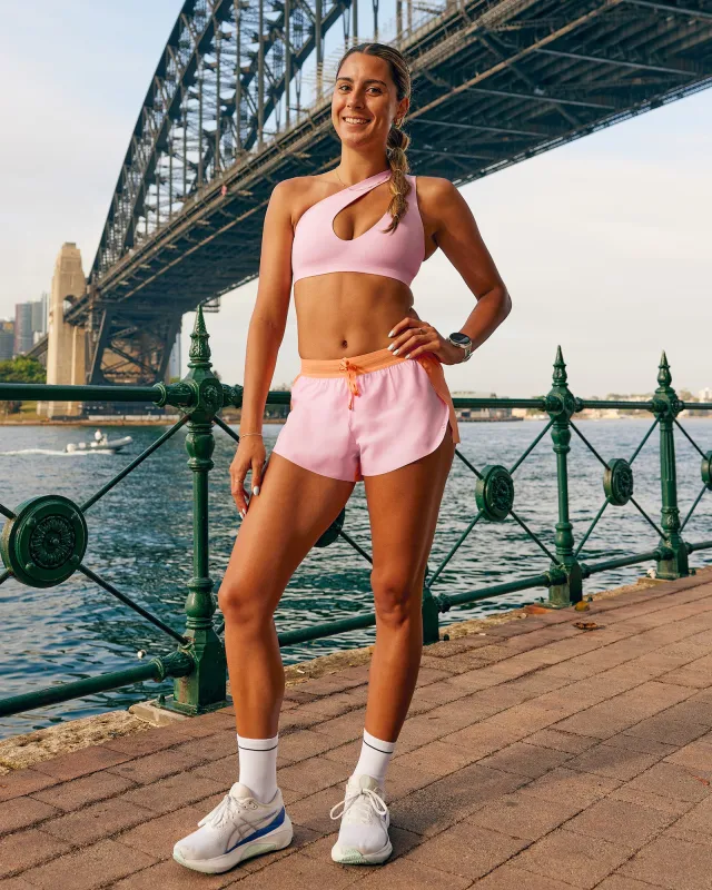 Accelerate 3" Mid-Rise Running Short - Cantaloupe-Marshmallow sold by LSKD