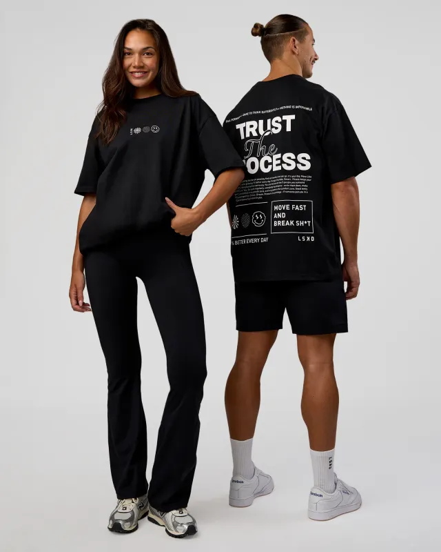 Trust The Process Heavyweight Unisex Oversized Tee - Black-White sold by LSKD