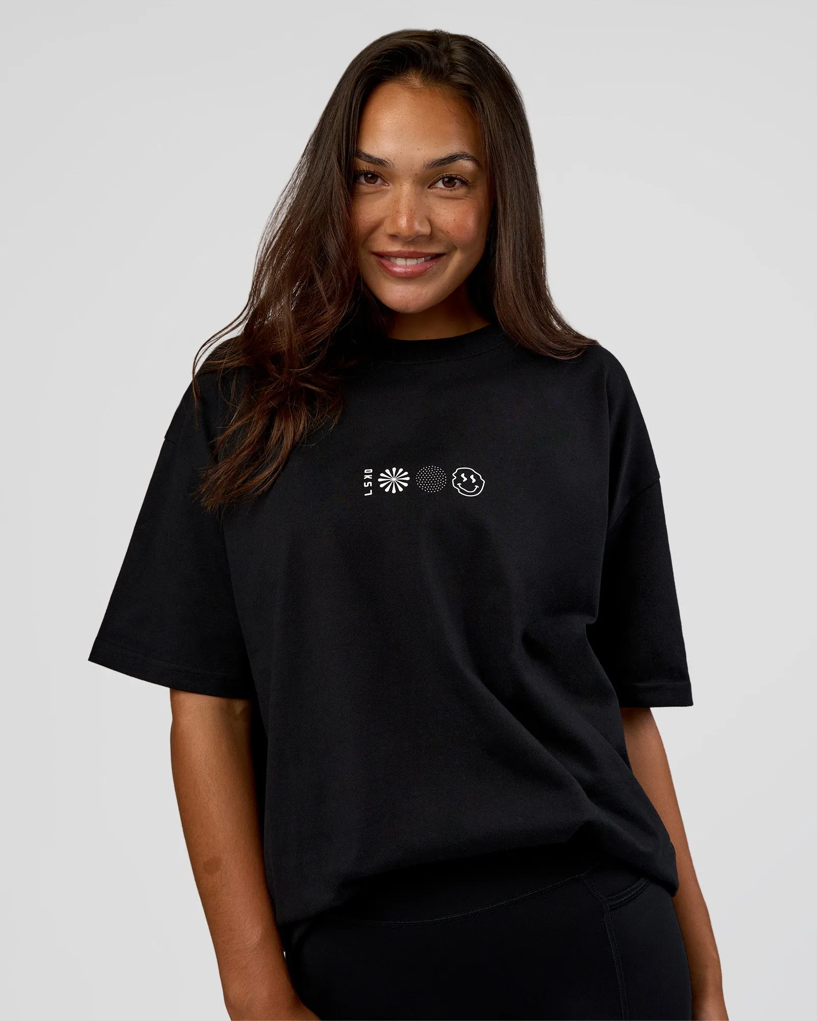 Trust The Process Heavyweight Unisex Oversized Tee - Black-White sold by LSKD product image thumbnail 5