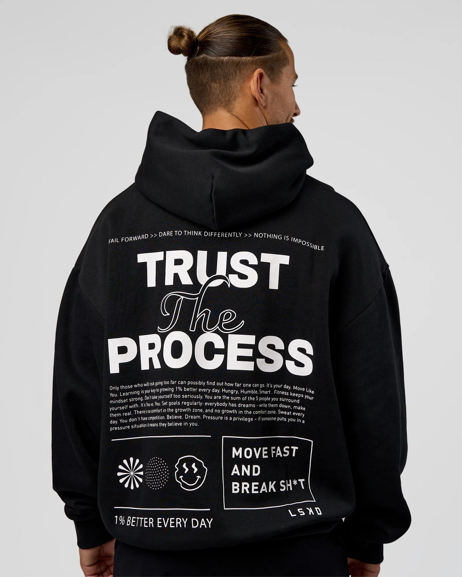 Trust The Process Unisex Oversized Hoodie - Black-White sold by LSKD product image thumbnail 2