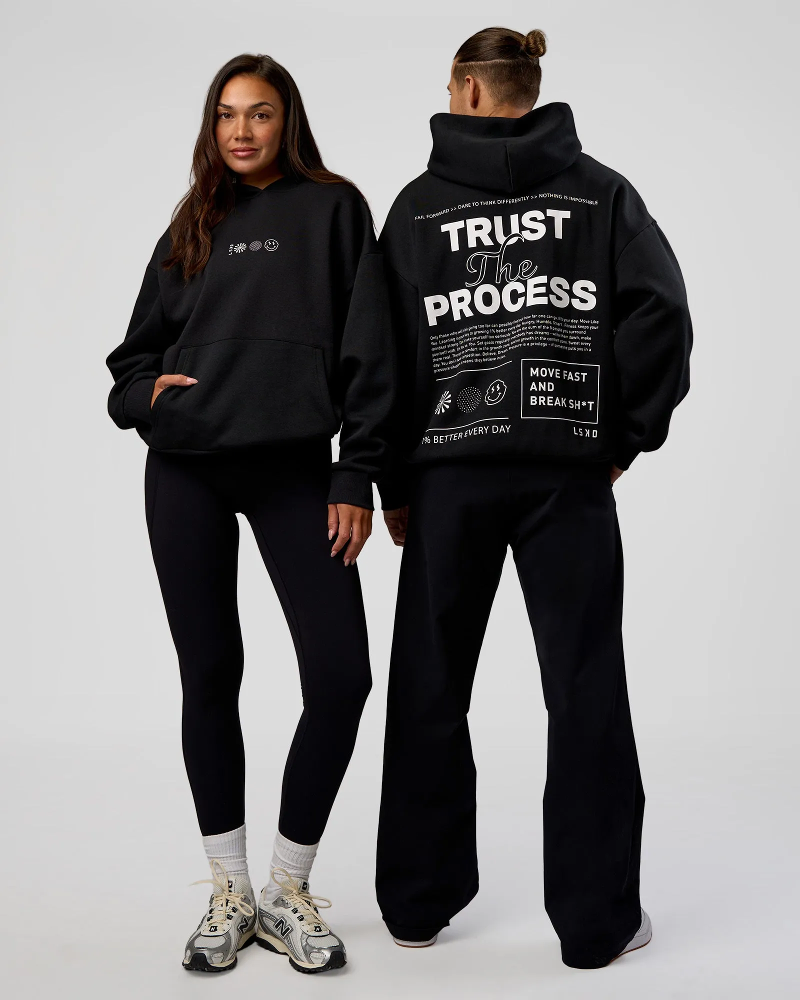 Trust The Process Unisex Oversized Hoodie - Black-White sold by LSKD
