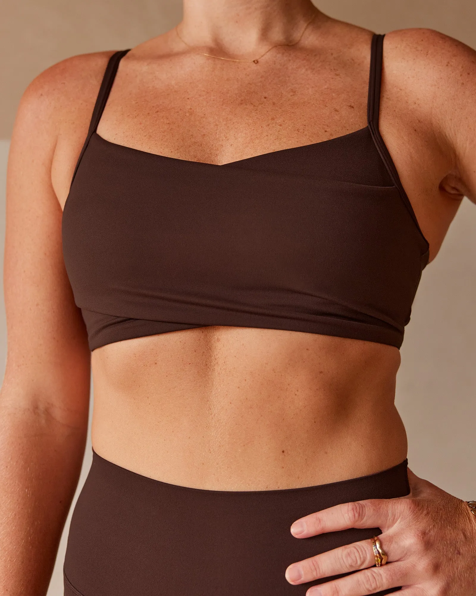Peaches Wrap Sports Bra - Hot Chocolate sold by LSKD product image thumbnail 4