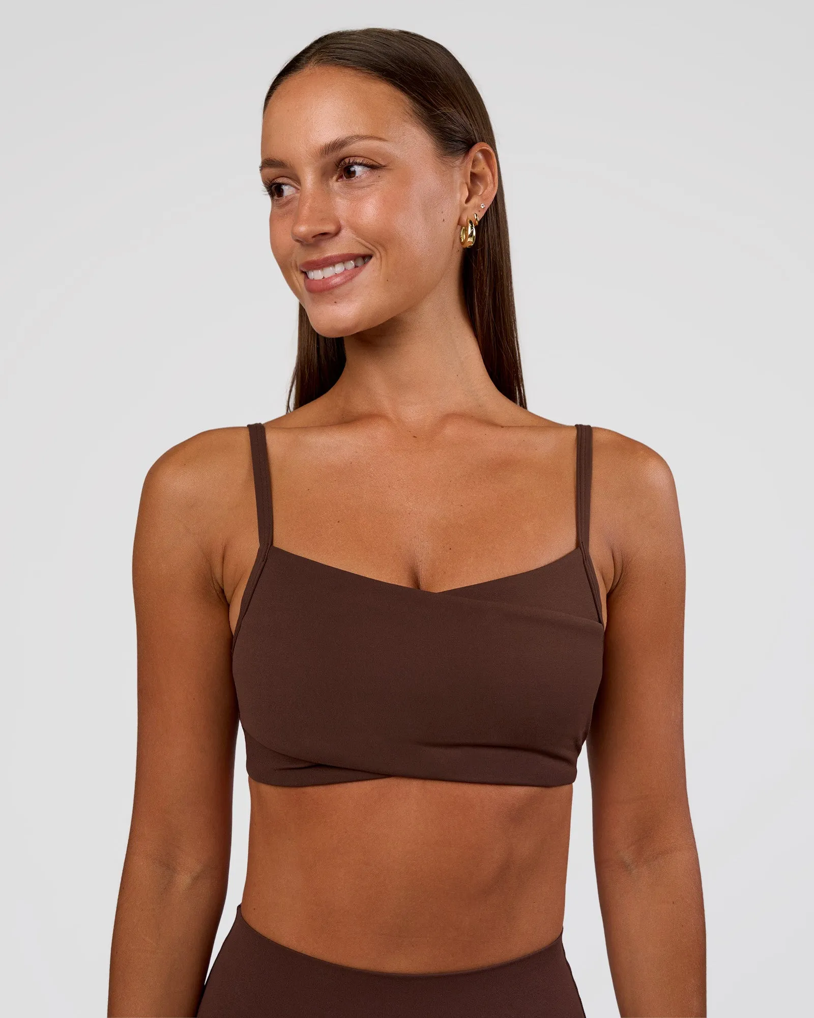 Peaches Wrap Sports Bra - Hot Chocolate sold by LSKD product image thumbnail 2