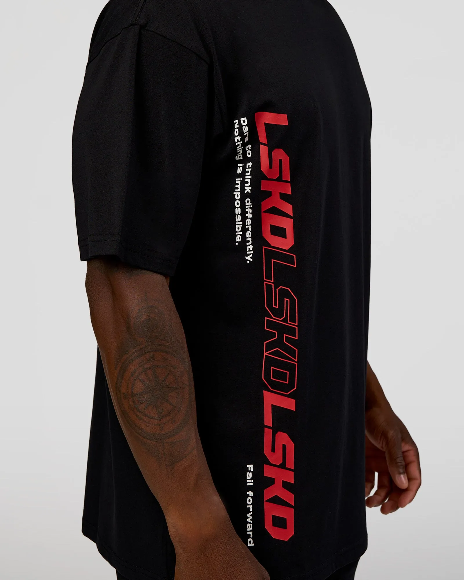 Nothing Is Impossible FLXCotton Oversized Tee - Black-Flame sold by LSKD product image thumbnail 3