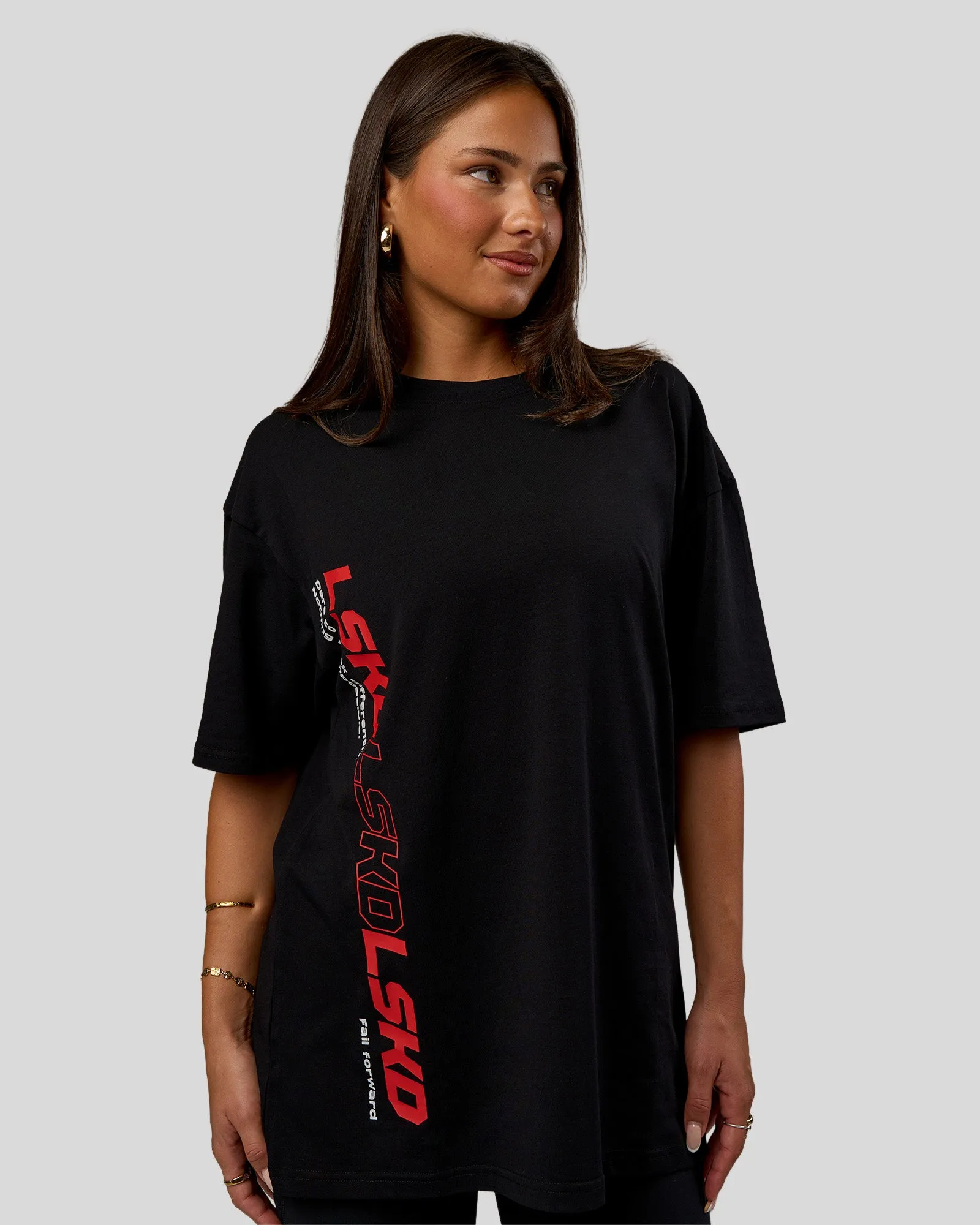 Nothing Is Impossible FLXCotton Oversized Tee - Black-Flame sold by LSKD product image thumbnail 4