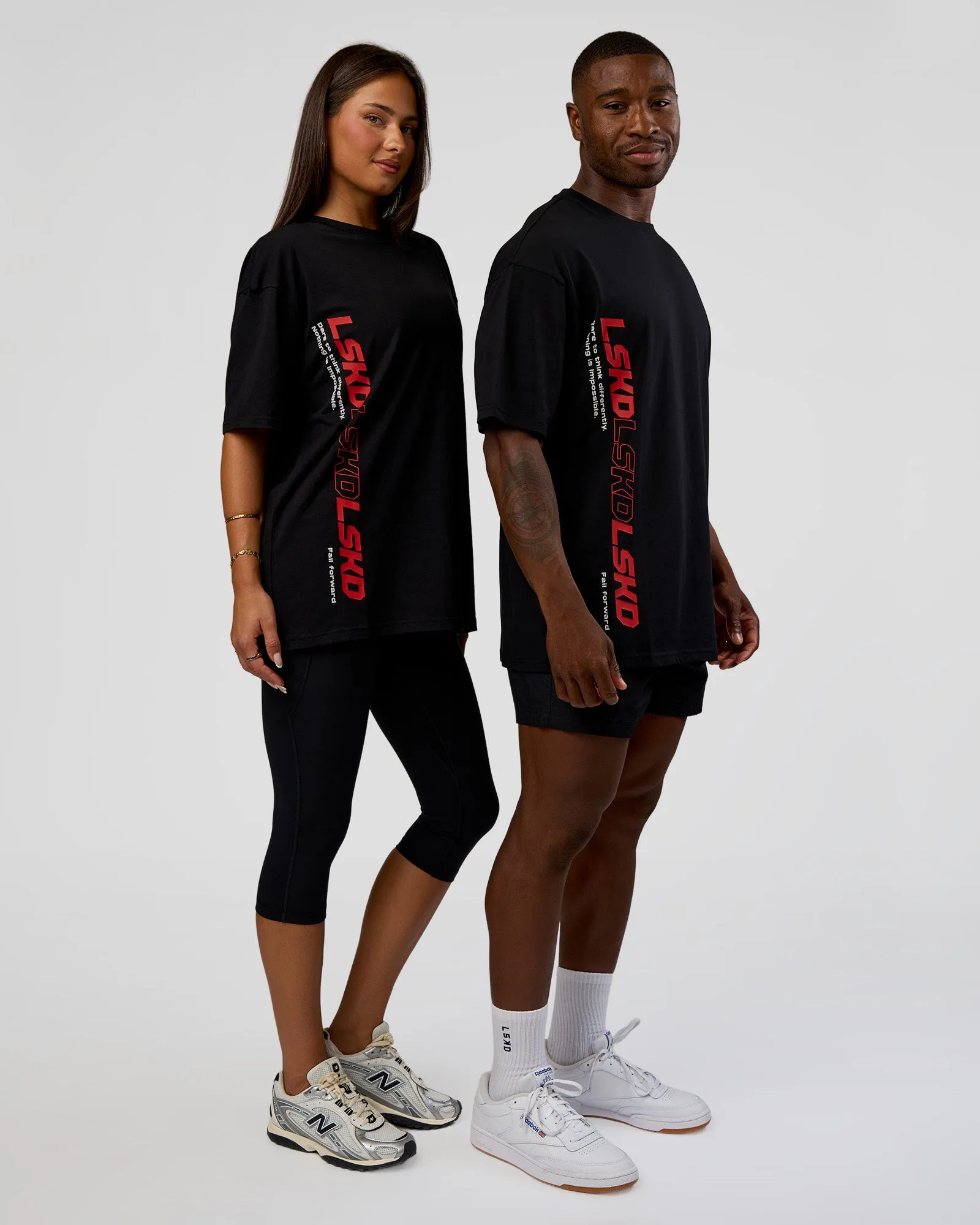 Nothing Is Impossible FLXCotton Oversized Tee - Black-Flame sold by LSKD