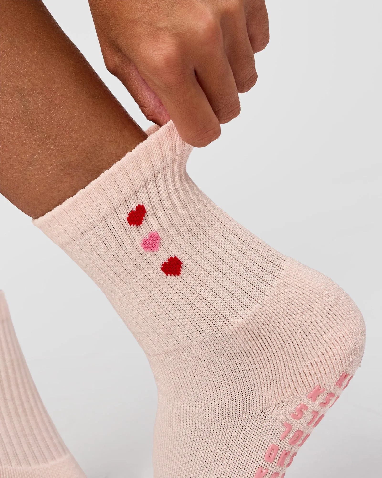 Valentines Pilates Grip Socks - Candy Pink-Flame sold by LSKD product image thumbnail 5
