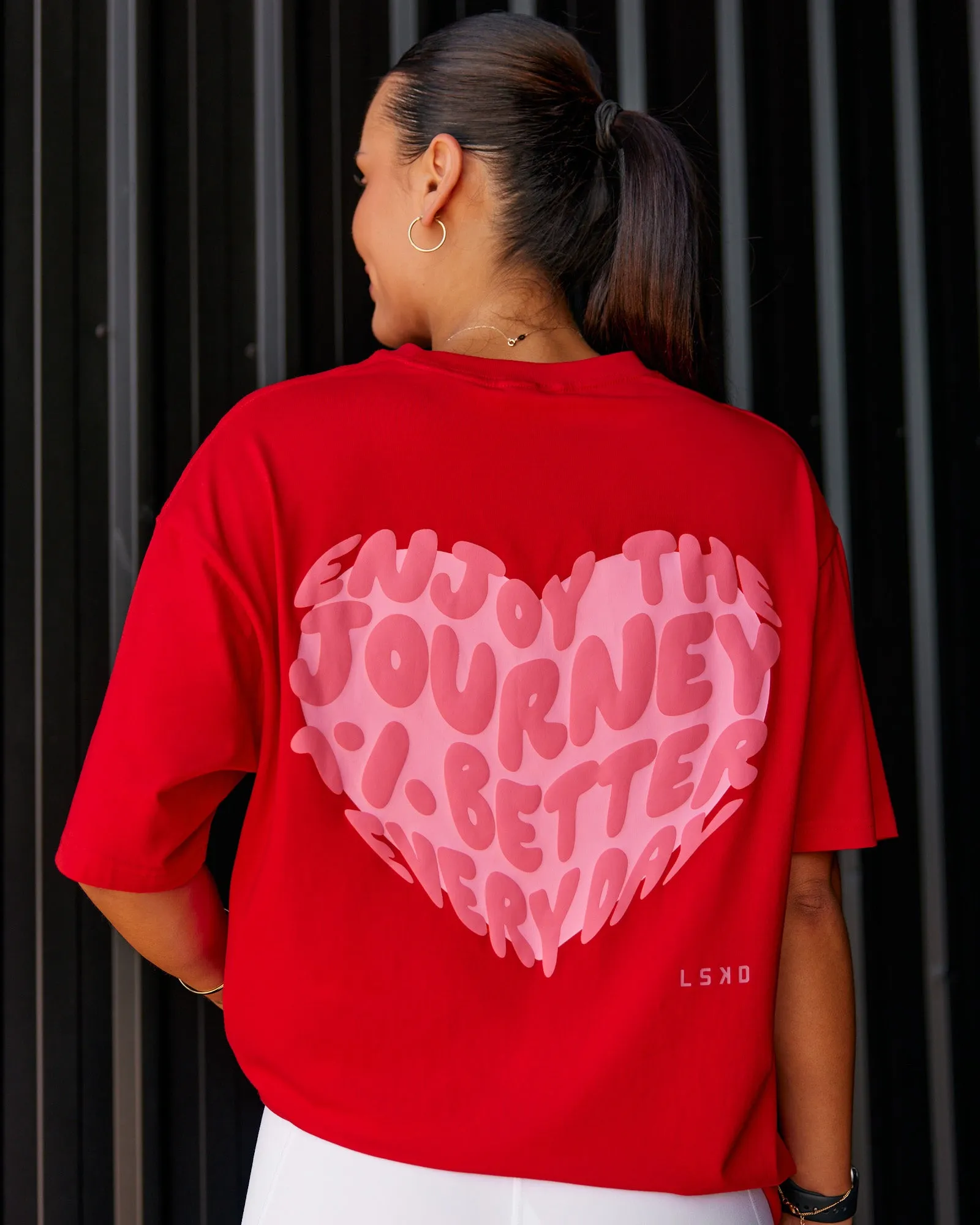 Love the Journey FLXCotton Oversized Tee - Flame-Candy Pink sold by LSKD product image thumbnail 2
