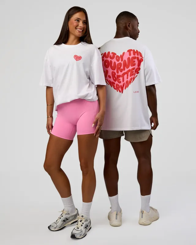 Love the Journey FLXCotton Oversized Tee - White-Candy Pink sold by LSKD