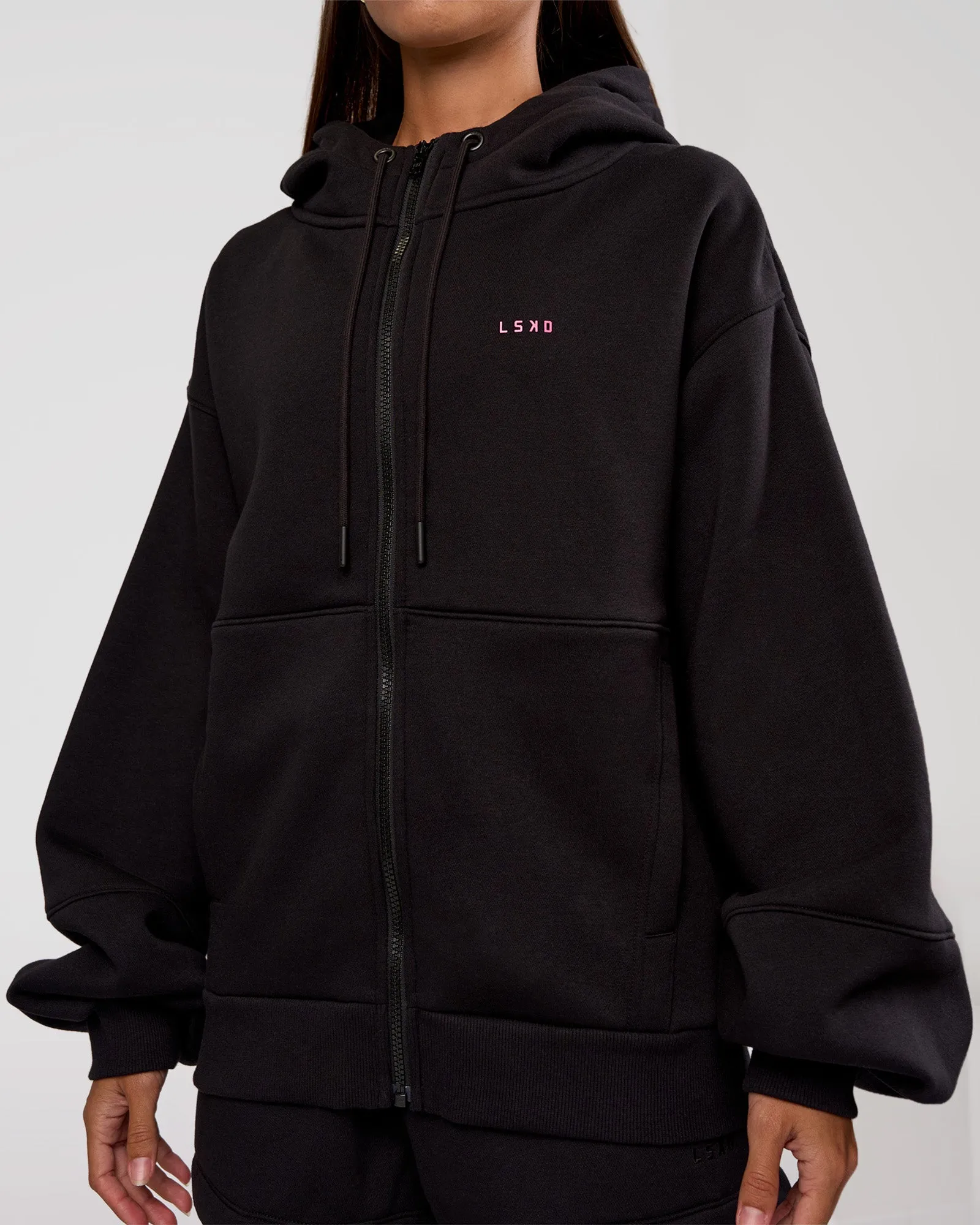 Love The Process Zip Through Hoodie - Black-Sugar Plum sold by LSKD product image thumbnail 4