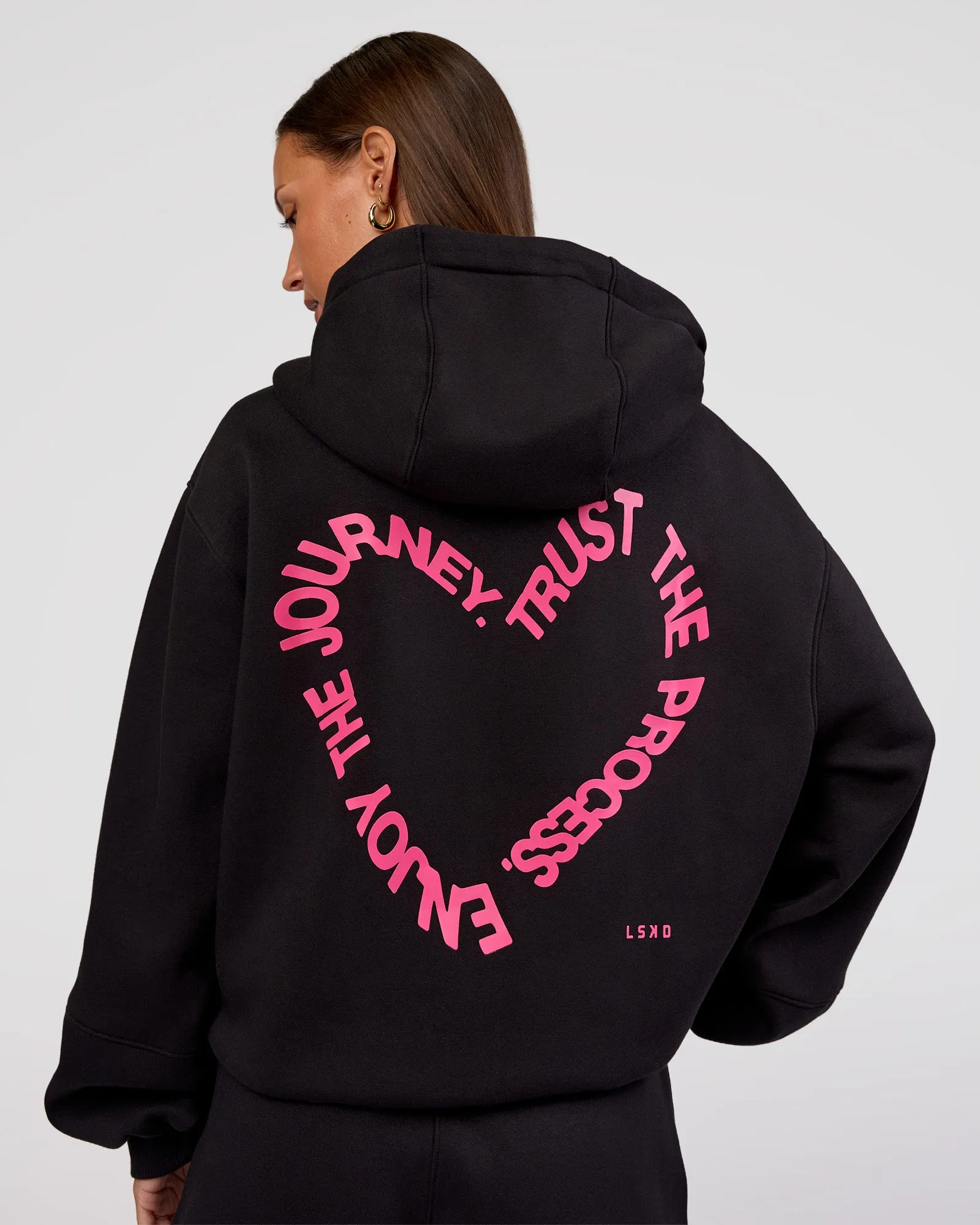 Love The Process Zip Through Hoodie - Black-Sugar Plum sold by LSKD