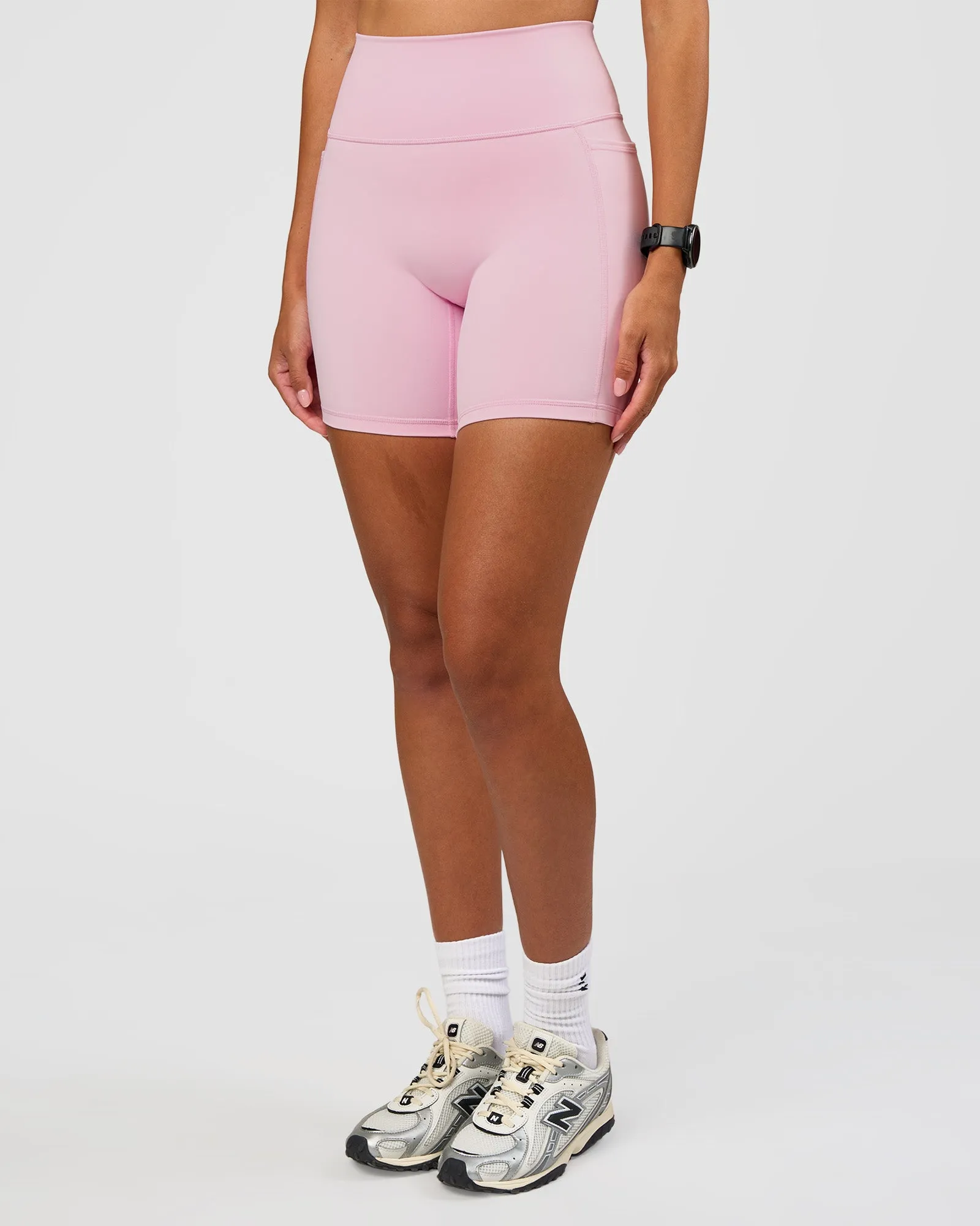 Fusion V-Contour Ultra High-Rise 6" Short Pockets - Marshmallow sold by LSKD