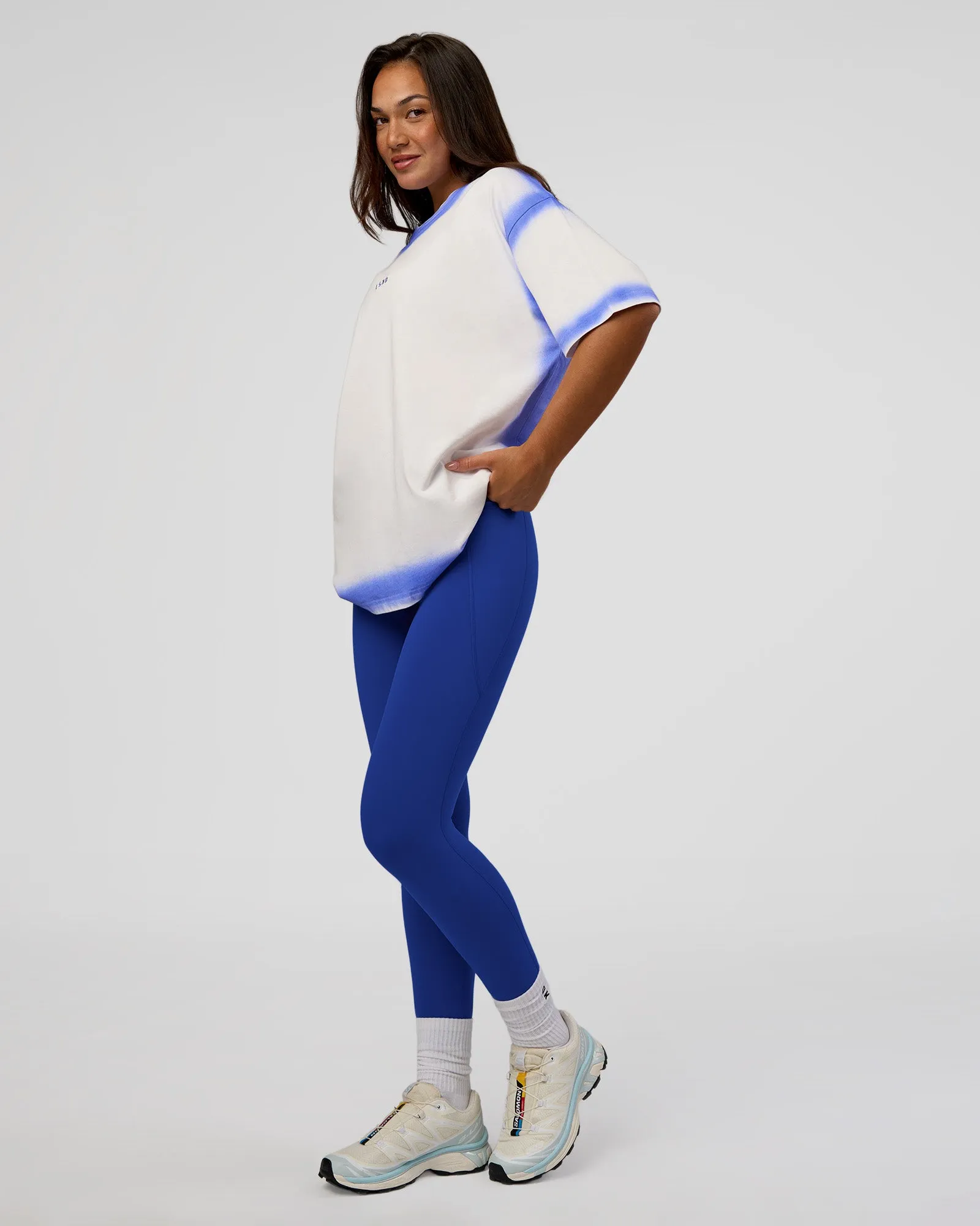 Urban Blur Heavyweight Unisex Oversized Tee - Off White-Power Cobalt sold by LSKD product image thumbnail 5