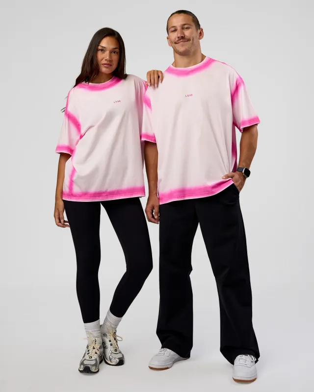 Urban Blur Heavyweight Unisex Oversized Tee - Off White-Ultra Pink sold by LSKD