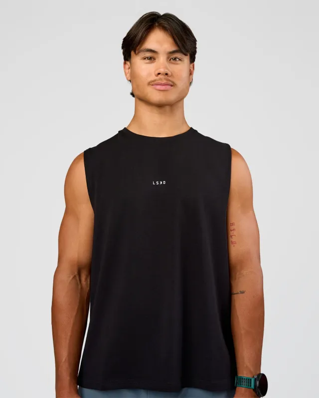 Base Heavyweight FLXCotton Tank Regular Fit -8cm - Black sold by LSKD