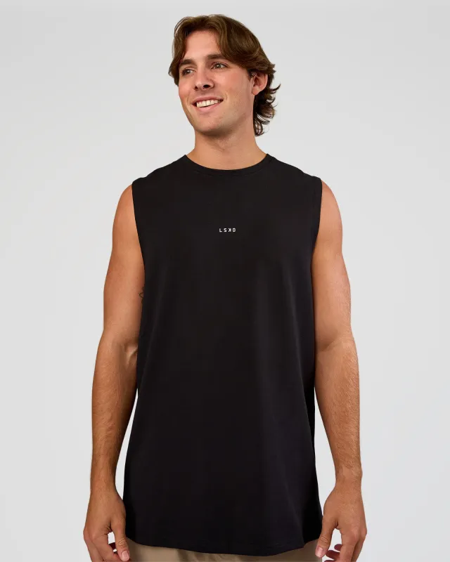 Base Heavyweight FLXCotton Tank Regular Fit +2cm - Black made by LSKD