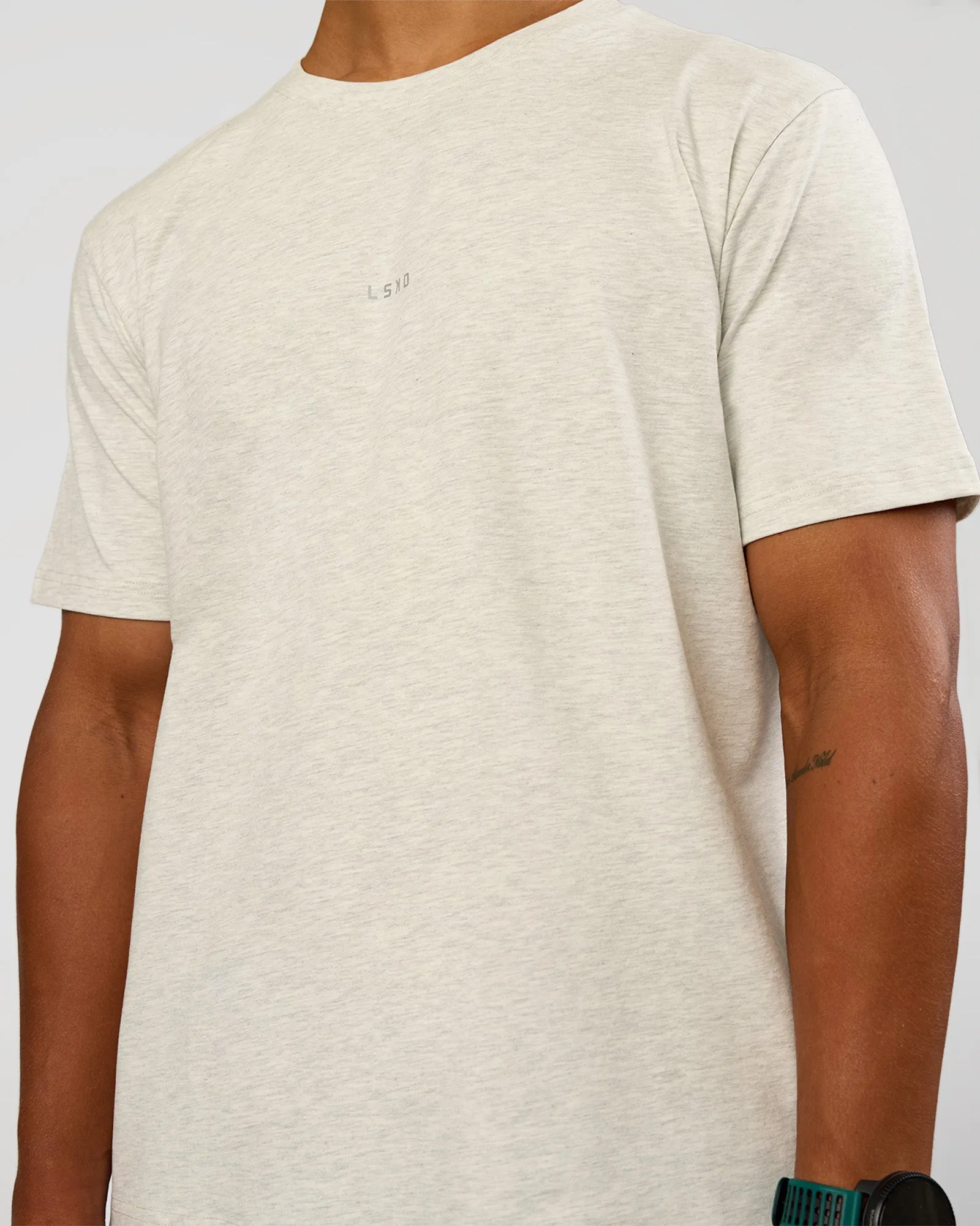 Base Heavyweight FLXCotton Tee Regular Fit -8cm - Silver Marl sold by LSKD product image thumbnail 4