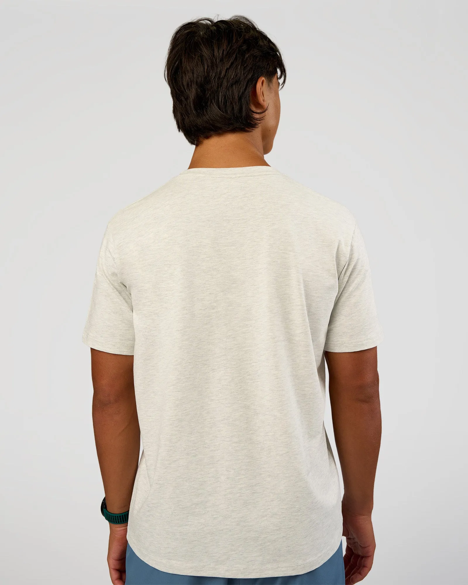 Base Heavyweight FLXCotton Tee Regular Fit -8cm - Silver Marl sold by LSKD product image thumbnail 5