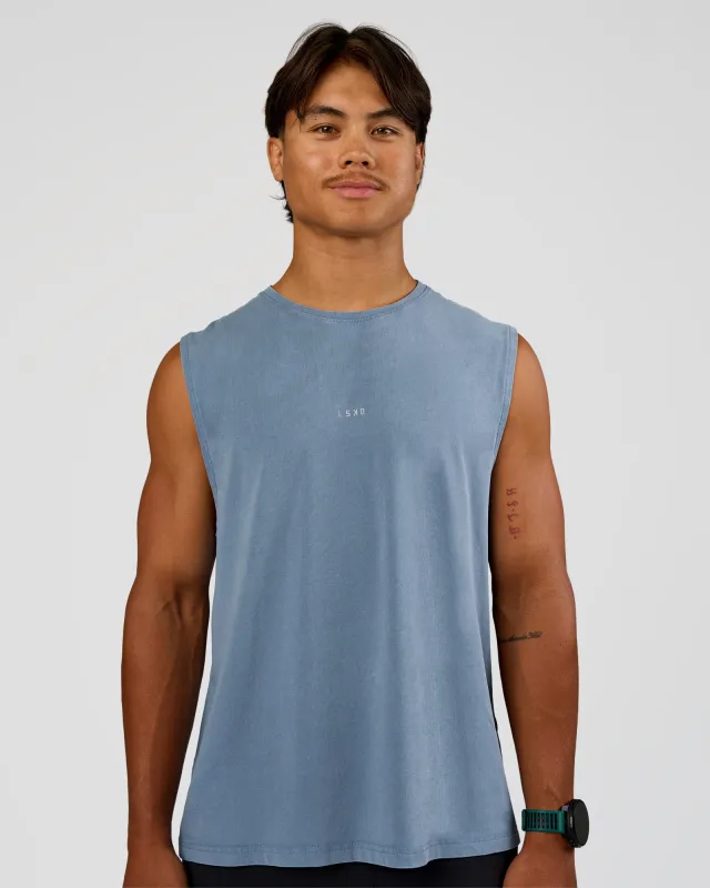 Base FLXCotton Tank Regular Fit -8cm - Elemental Blue Washed sold by LSKD