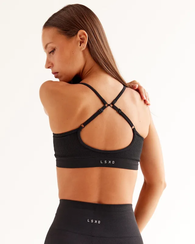 Spark Seamless Sports Bra - Black sold by LSKD