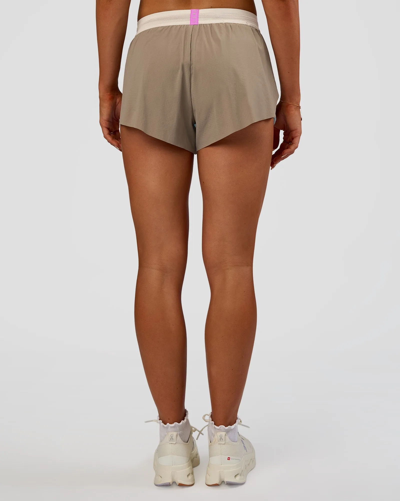Accelerate 3" Mid-Rise Running Short - Taupe Ash-Glacial Blue sold by LSKD product image thumbnail 3