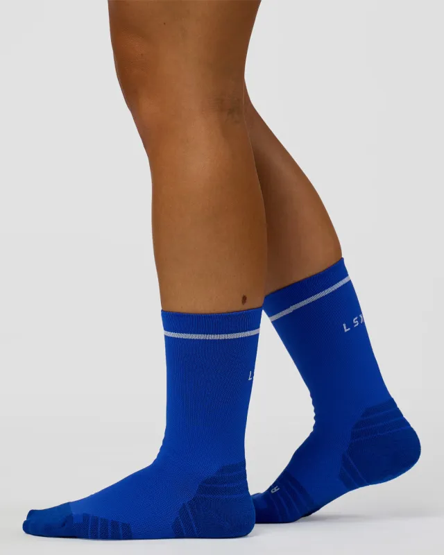 Fast Performance Crew Socks 2.0 - Electric Indigo-White sold by LSKD