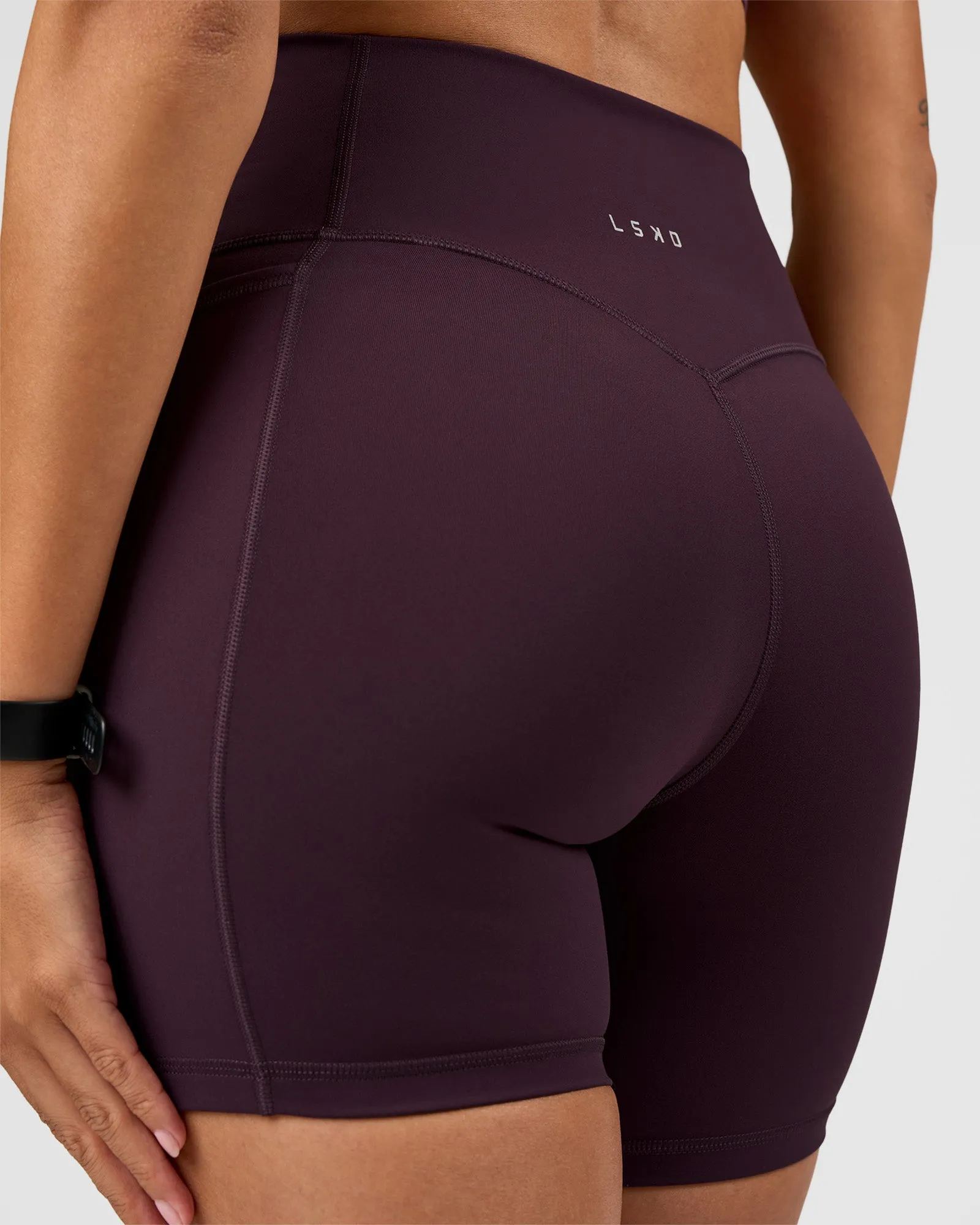 Fusion V-Contour Ultra High-Rise 6" Short Pockets - Midnight Plum sold by LSKD