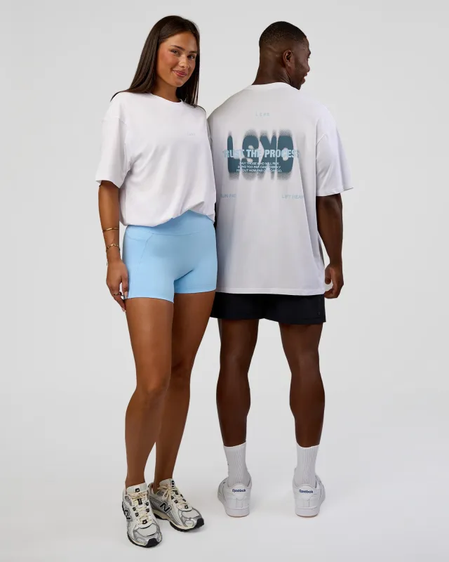 Abstract Haze FLXCotton Tee - White-Blue Aura made by LSKD