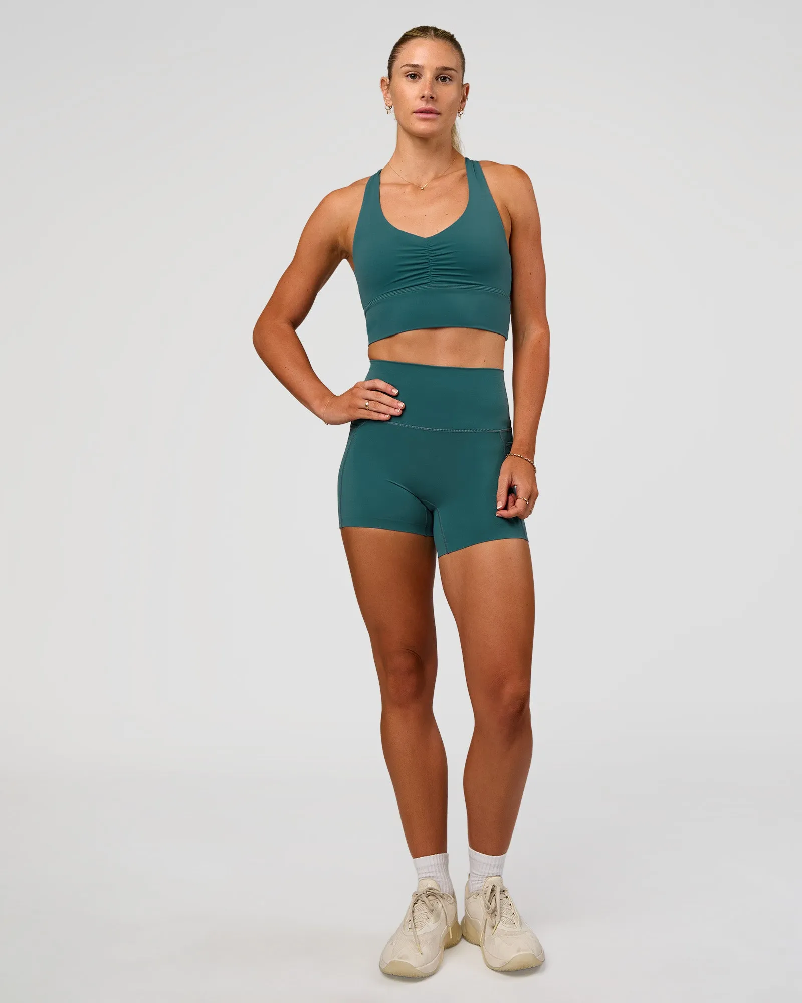 Evoke Longline Sports Bra - Transformative Teal sold by LSKD product image thumbnail 4
