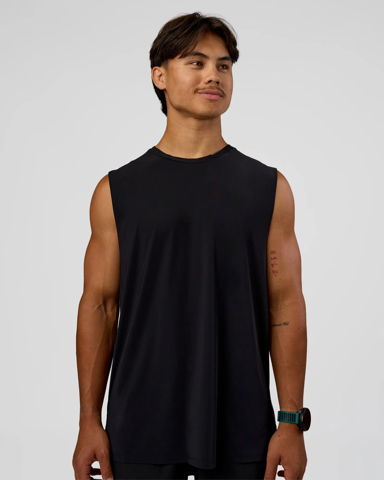 Cadence MicroMotion Muscle Tank - Black-Blue Aura sold by LSKD product image thumbnail 2
