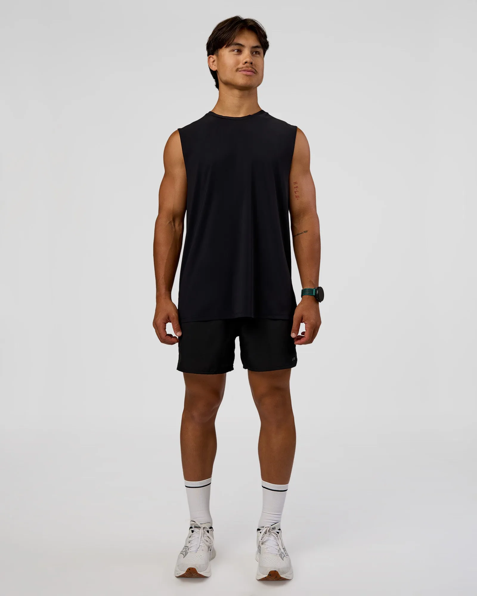 Cadence MicroMotion Muscle Tank - Black-Blue Aura sold by LSKD product image thumbnail 5