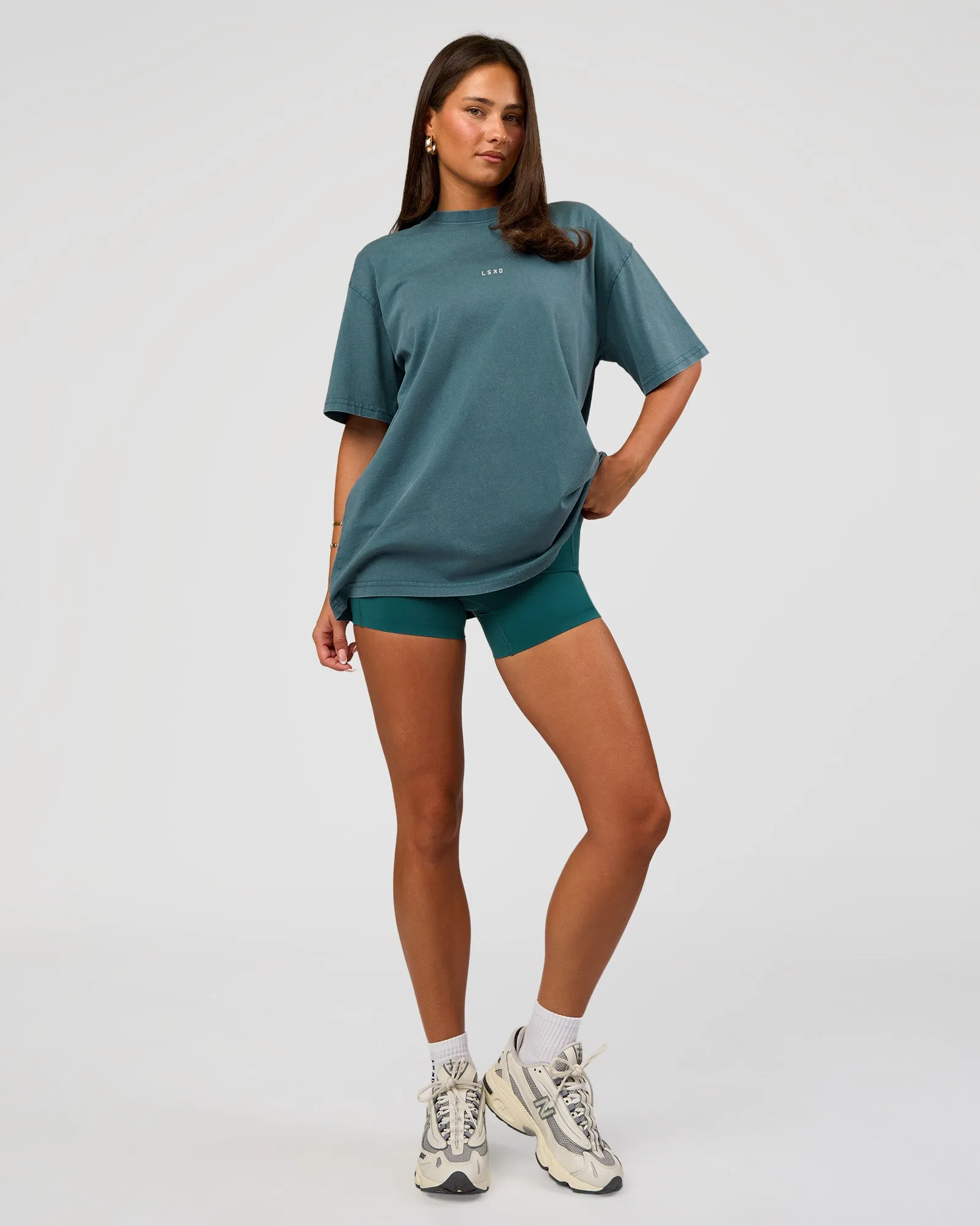 Built On Values Oversized Washed Tee - Transformative Teal Washed-White sold by LSKD product image thumbnail 3