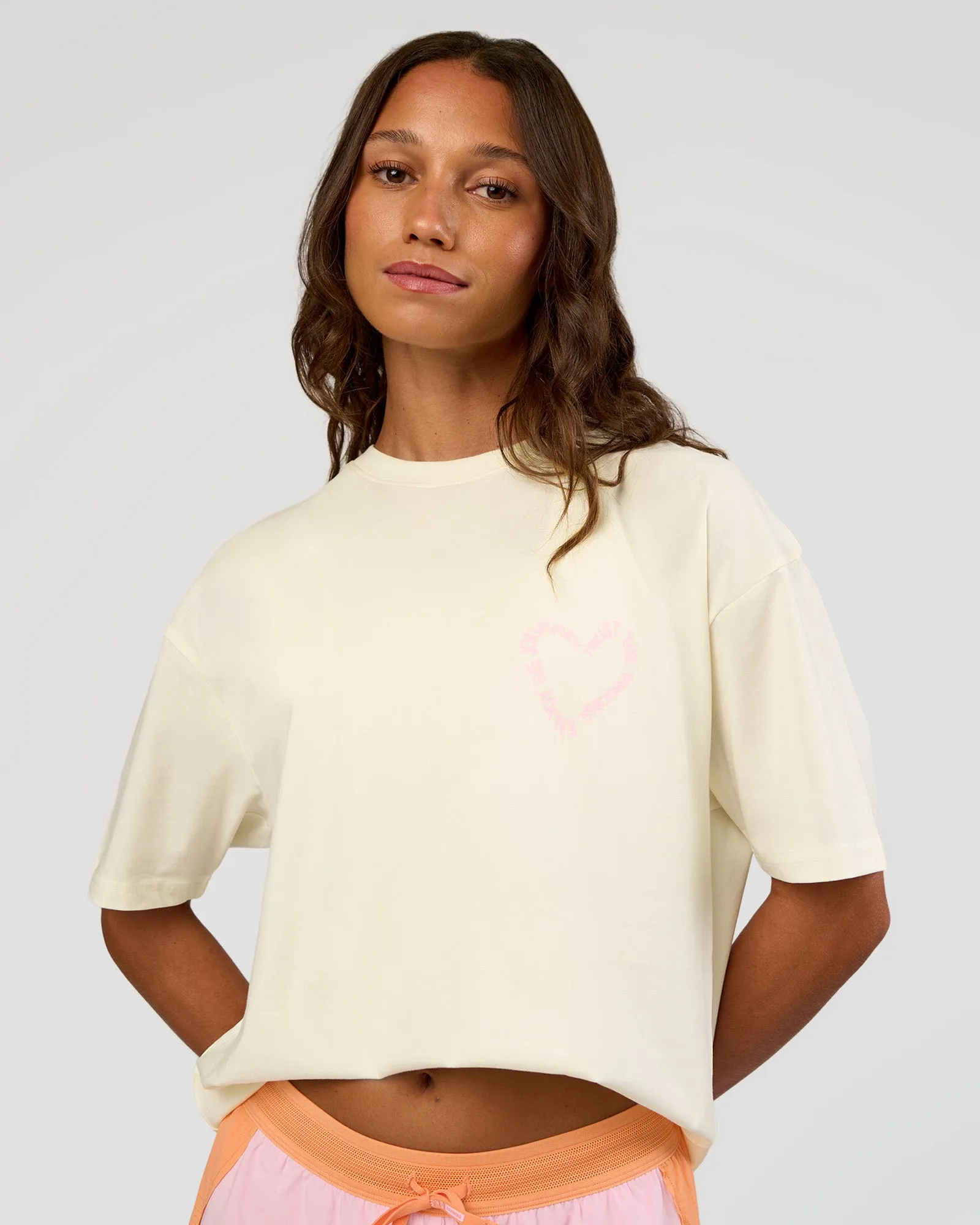 Love The Process FLXCotton Oversize Tee - Off White-Marshmallow sold by LSKD product image thumbnail 4