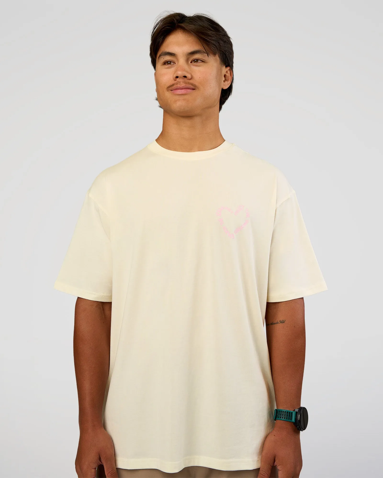Love The Process FLXCotton Oversize Tee - Off White-Marshmallow sold by LSKD product image thumbnail 3