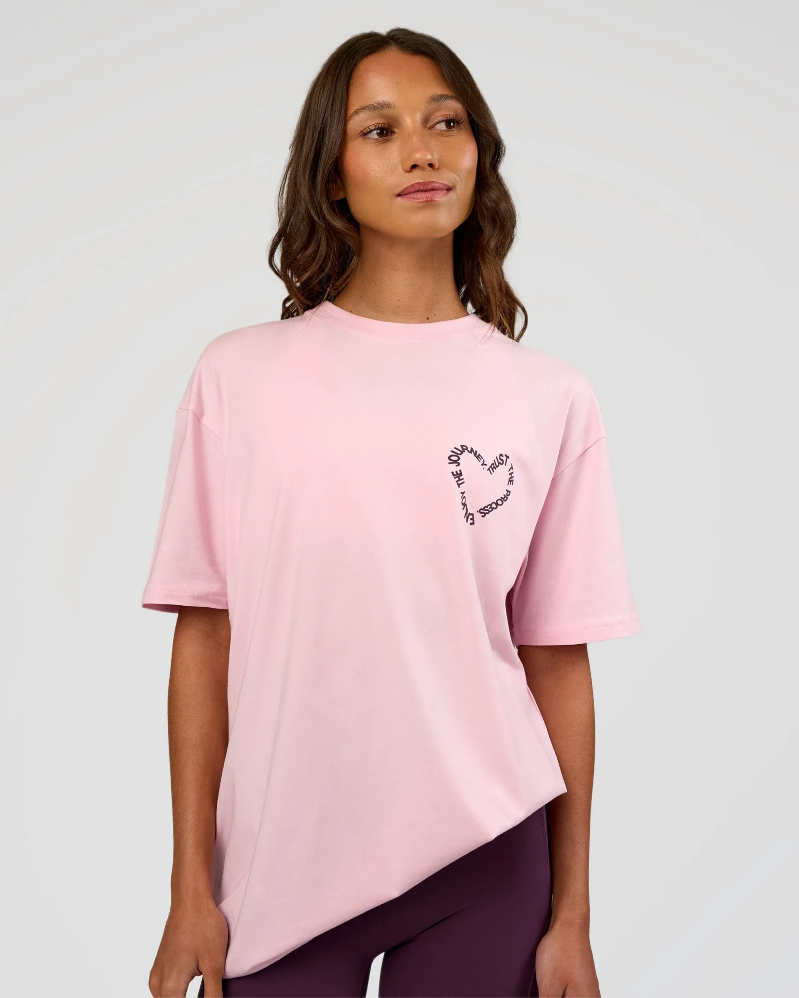 Love The Process FLXCotton Oversize Tee - Marshmallow-Midnight Plum sold by LSKD product image thumbnail 4