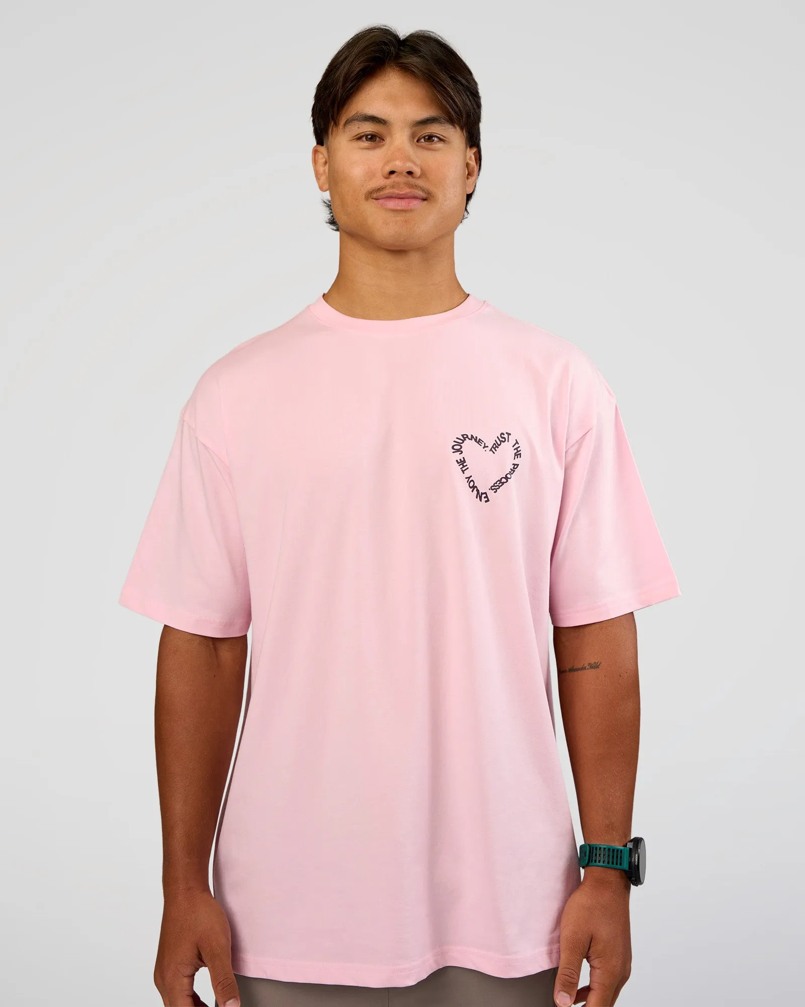 Love The Process FLXCotton Oversize Tee - Marshmallow-Midnight Plum sold by LSKD product image thumbnail 3