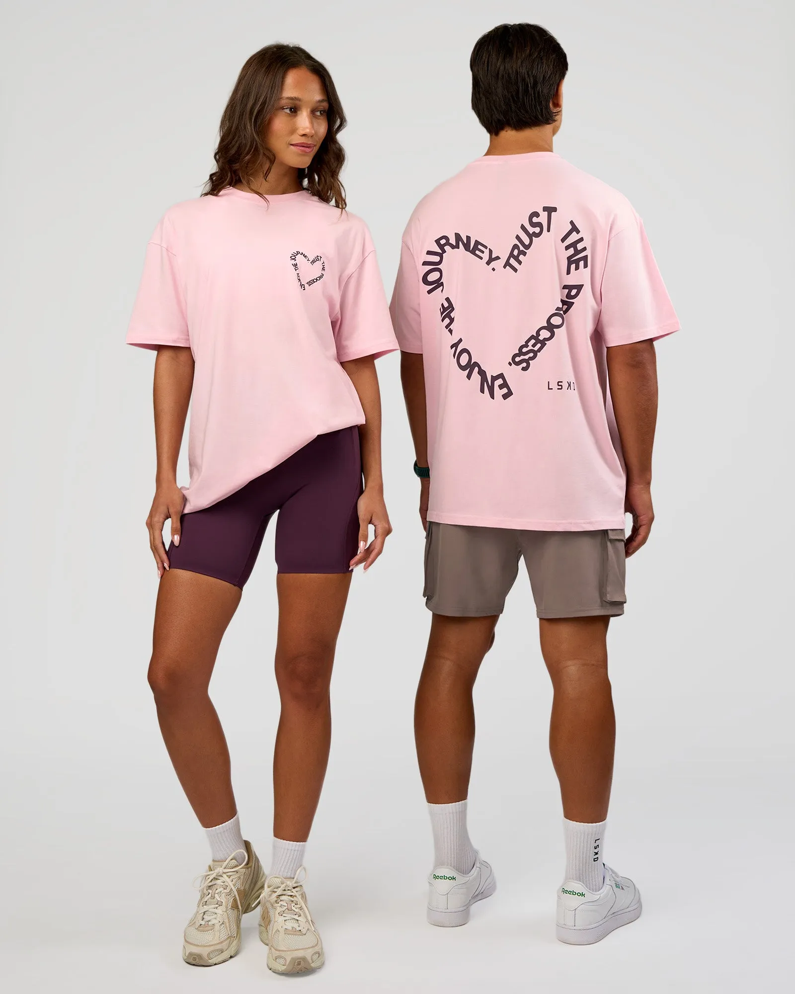 Love The Process FLXCotton Oversize Tee - Marshmallow-Midnight Plum sold by LSKD