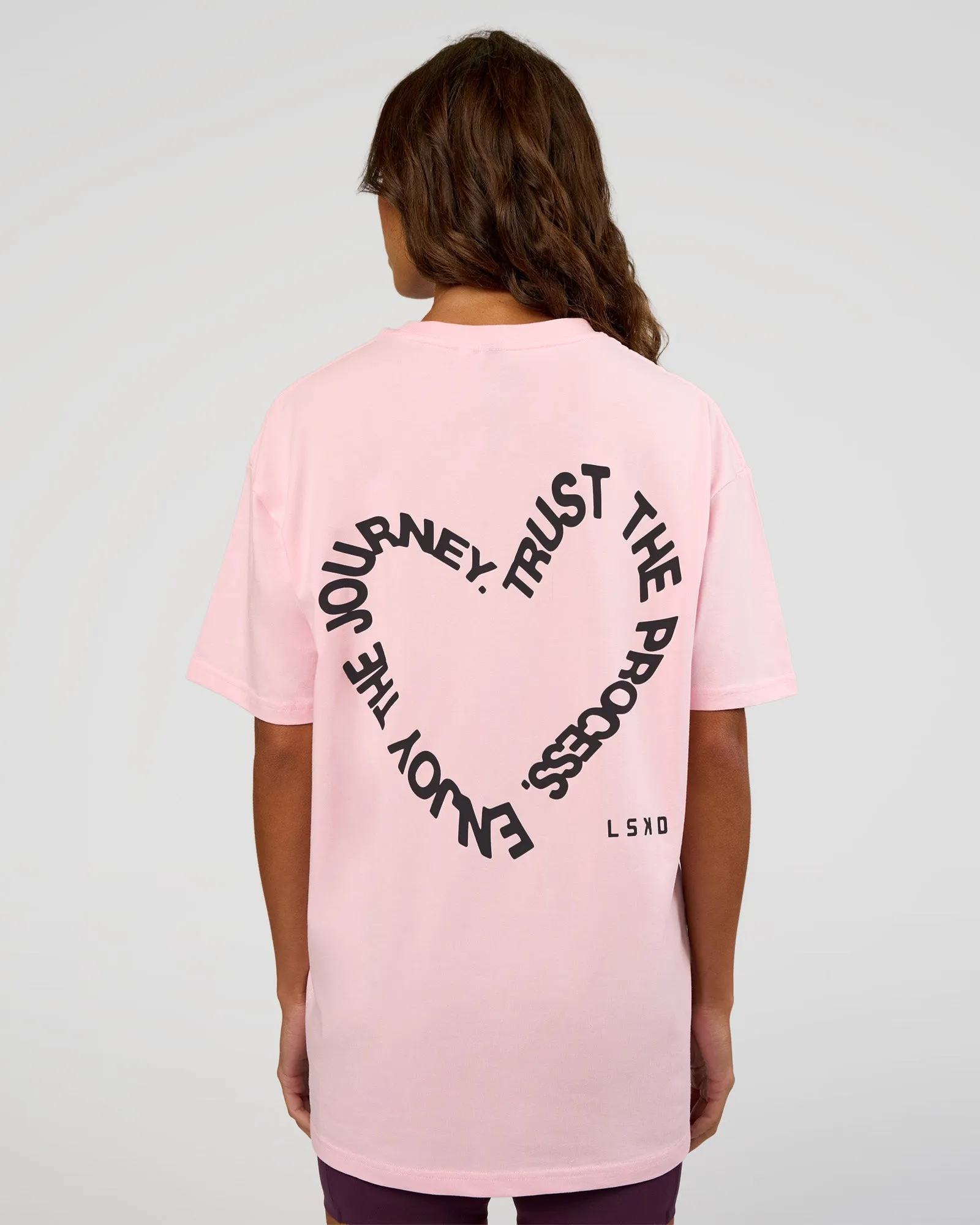 Love The Process FLXCotton Oversize Tee - Marshmallow-Midnight Plum sold by LSKD product image thumbnail 5