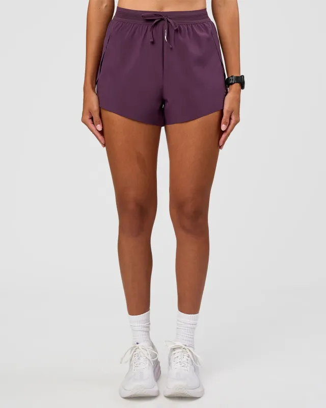 Accelerate 3" High-Rise Running Short - Midnight Plum sold by LSKD
